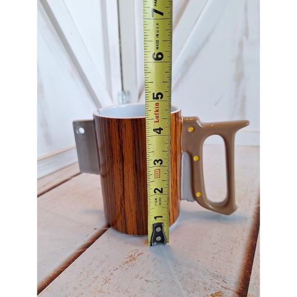 Brown and Silver Saw Shaped Coffee Mug Holds 14 Ounces One Hundred 80 Degrees - Picture 10 of 10